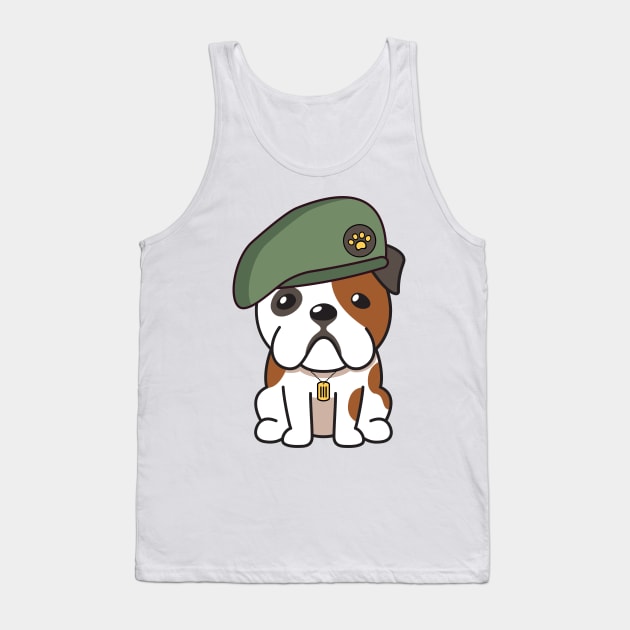 Green Beret English Bulldog Tank Top by Pet Station